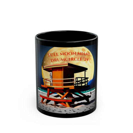 Full Moon Miami Drumcircle '24 Black Mug (11oz, 15oz)