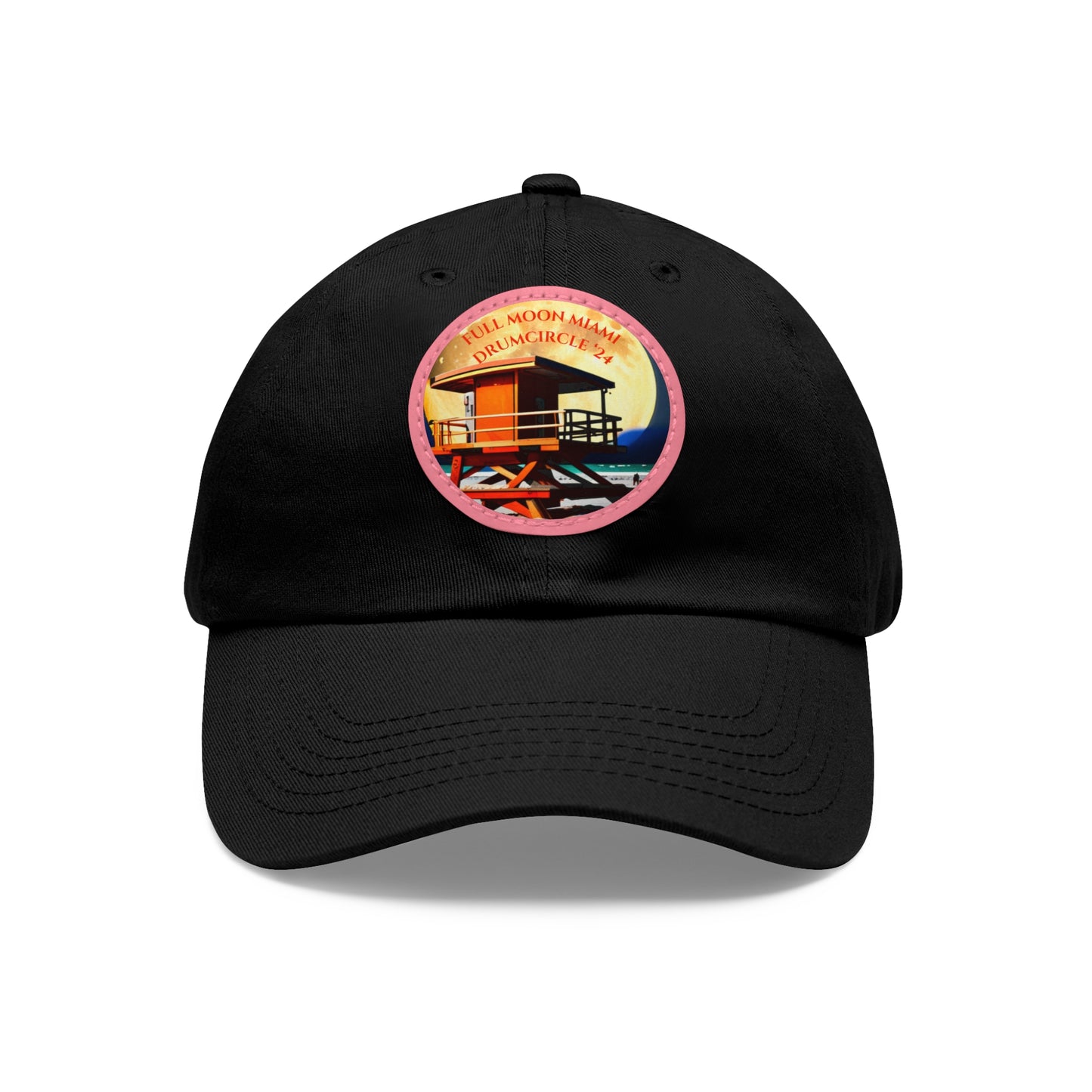 Dad Hat with Leather Patch (Round)