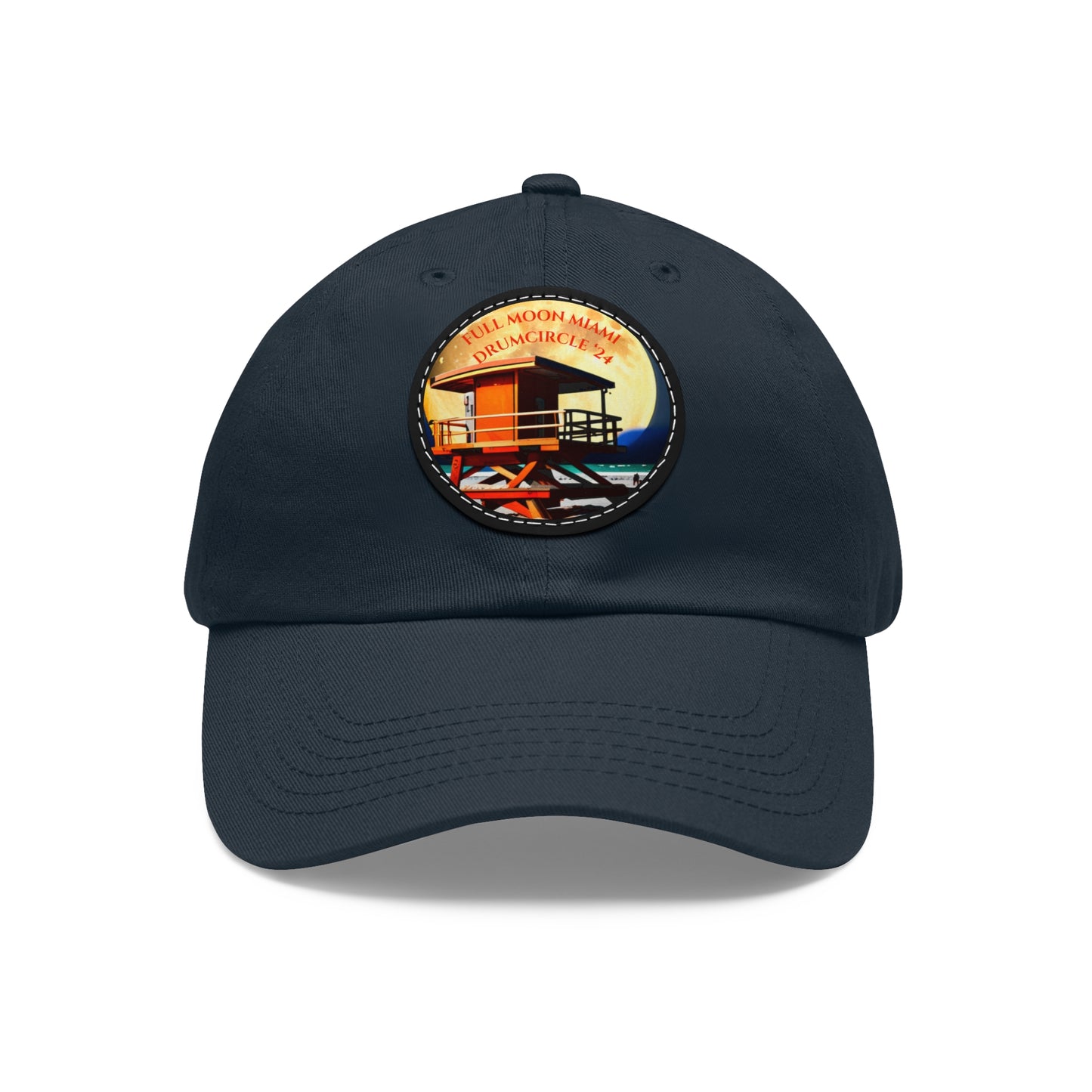 Dad Hat with Leather Patch (Round)