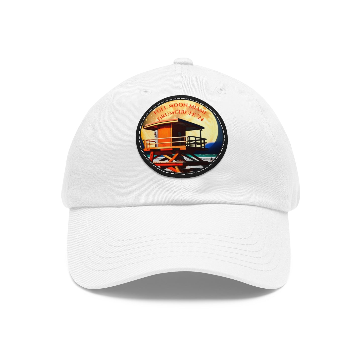 Dad Hat with Leather Patch (Round)