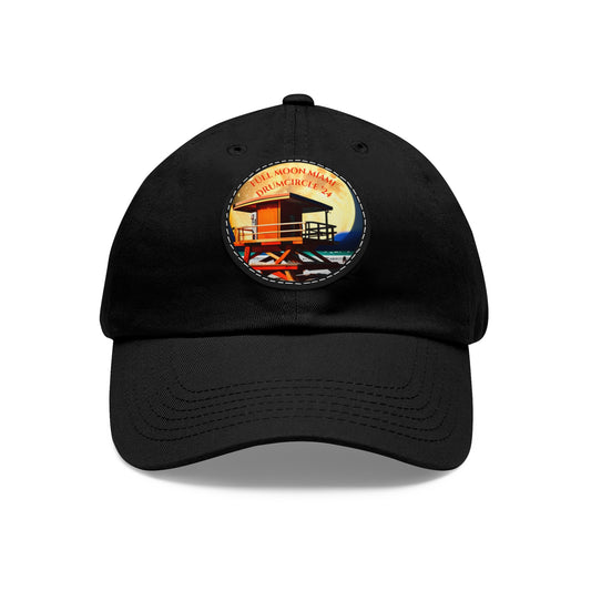 Dad Hat with Leather Patch (Round)