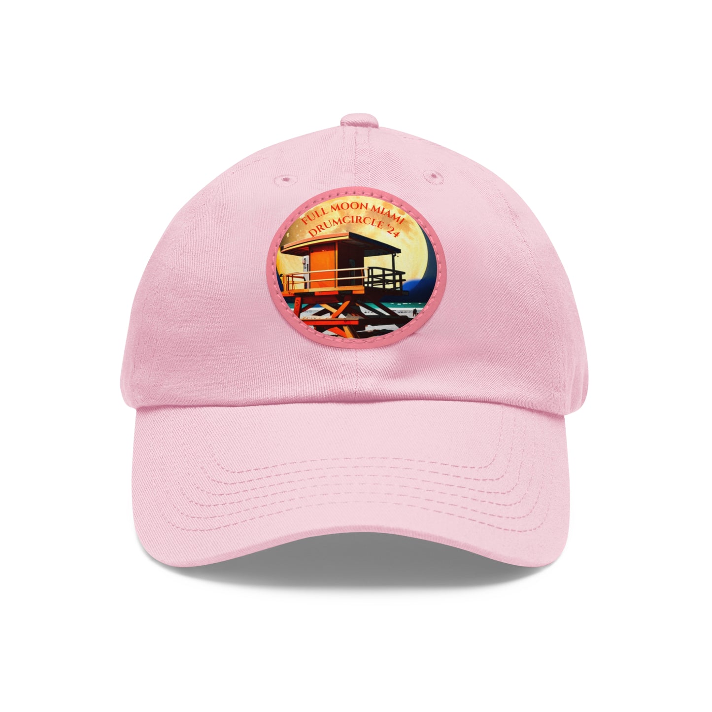 Dad Hat with Leather Patch (Round)