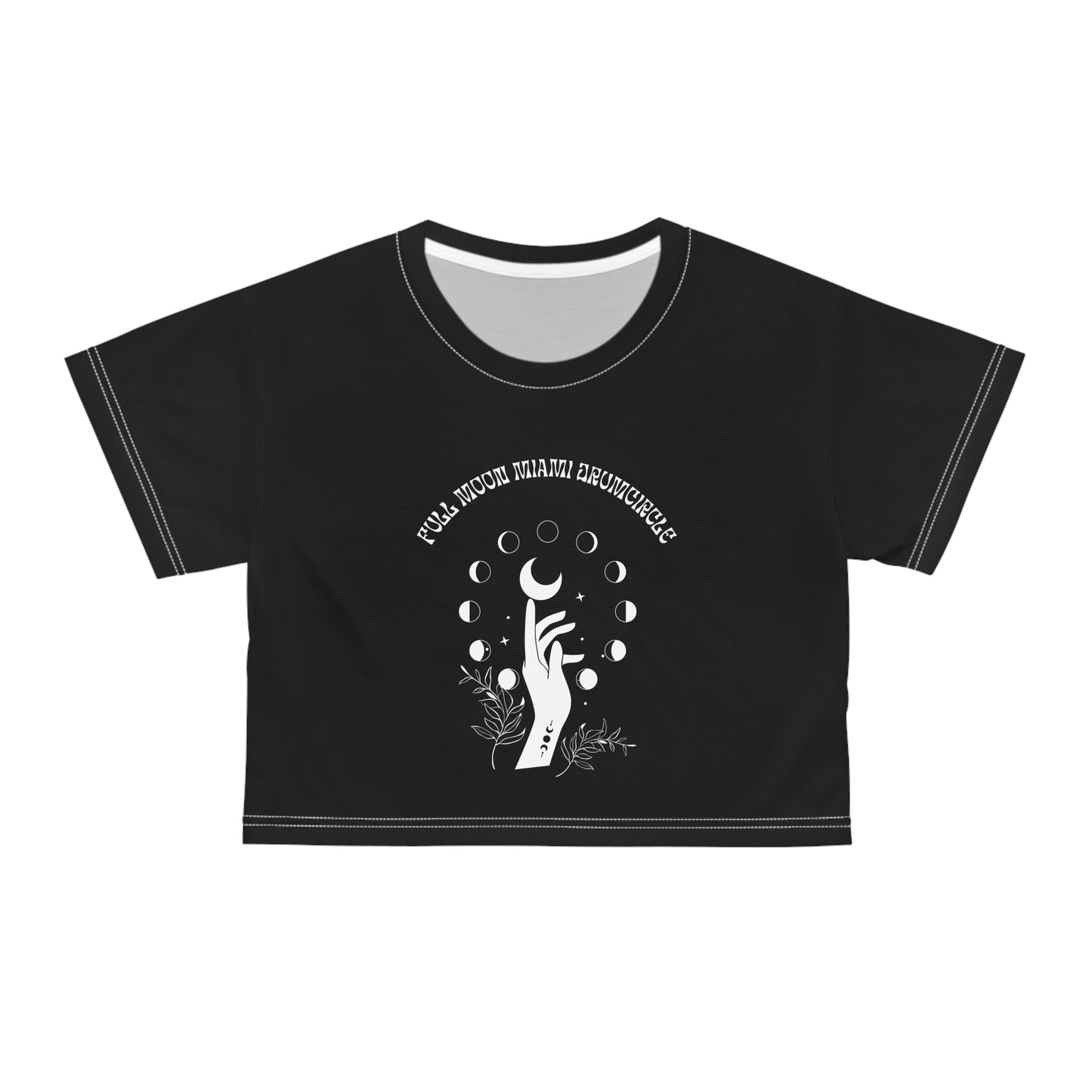 Full Moon Miami Drumcircle - Crop Tee (AOP) for woman