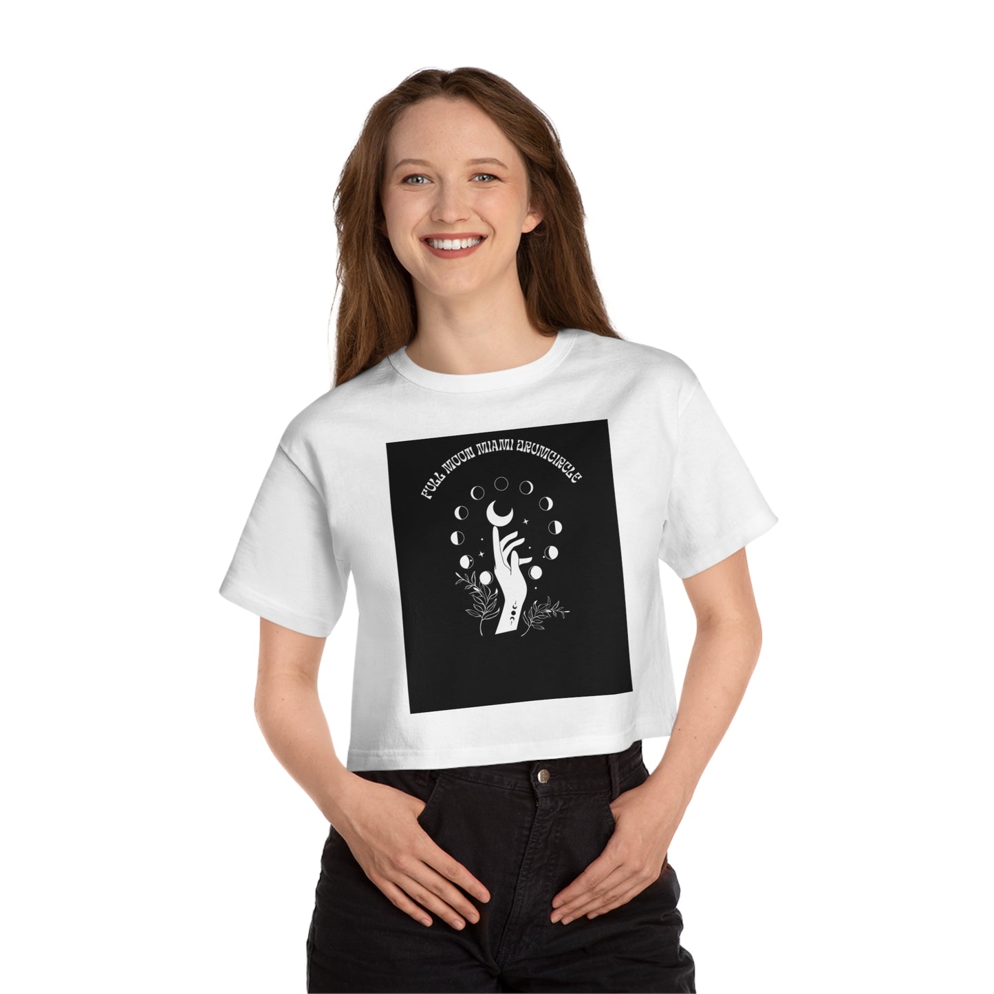 Full Moon Miami Drumcircle Women's Heritage Cropped T-Shirt