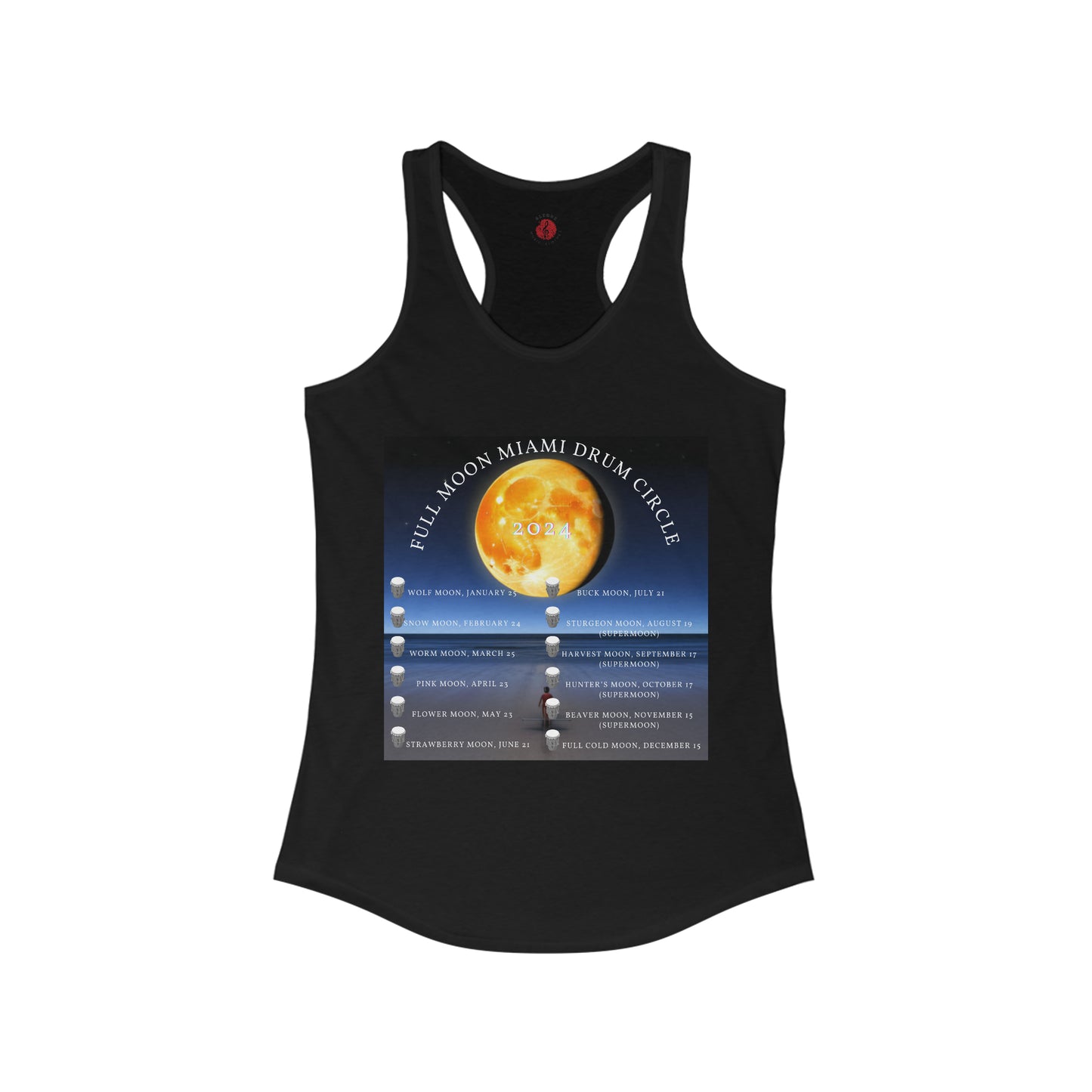 Full Moon Miami Drum Circle Dates 2024 Women's Ideal Racerback Tank