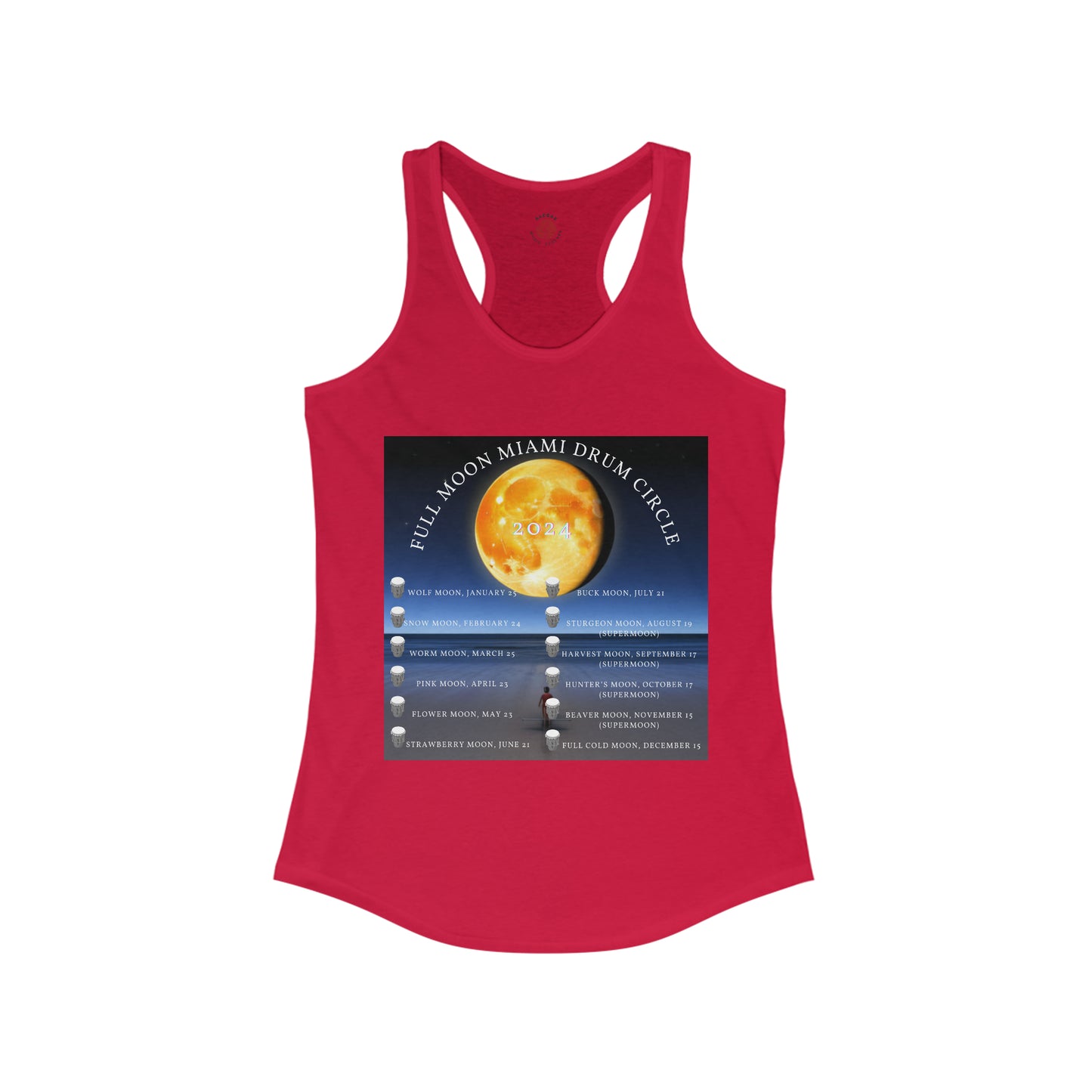 Full Moon Miami Drum Circle Dates 2024 Women's Ideal Racerback Tank