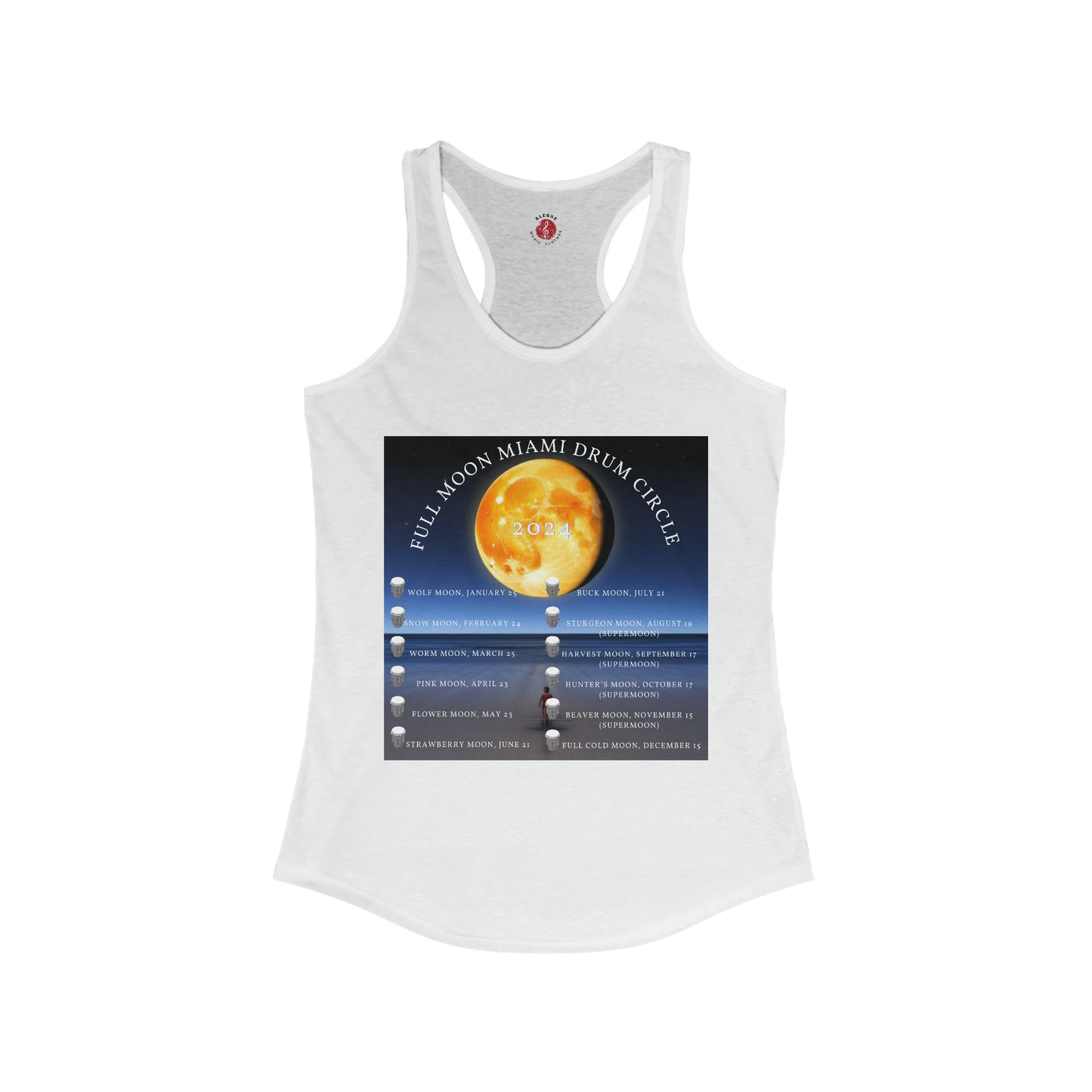 Full Moon Miami Drum Circle Dates 2024 Women's Ideal Racerback Tank