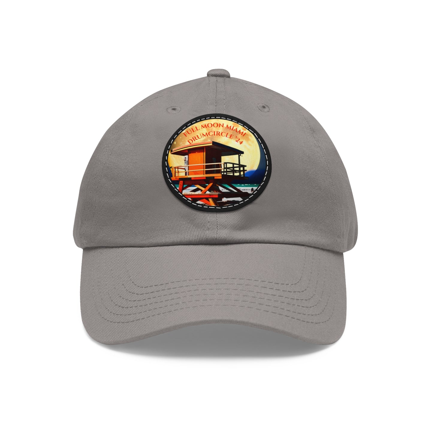 Dad Hat with Leather Patch (Round)