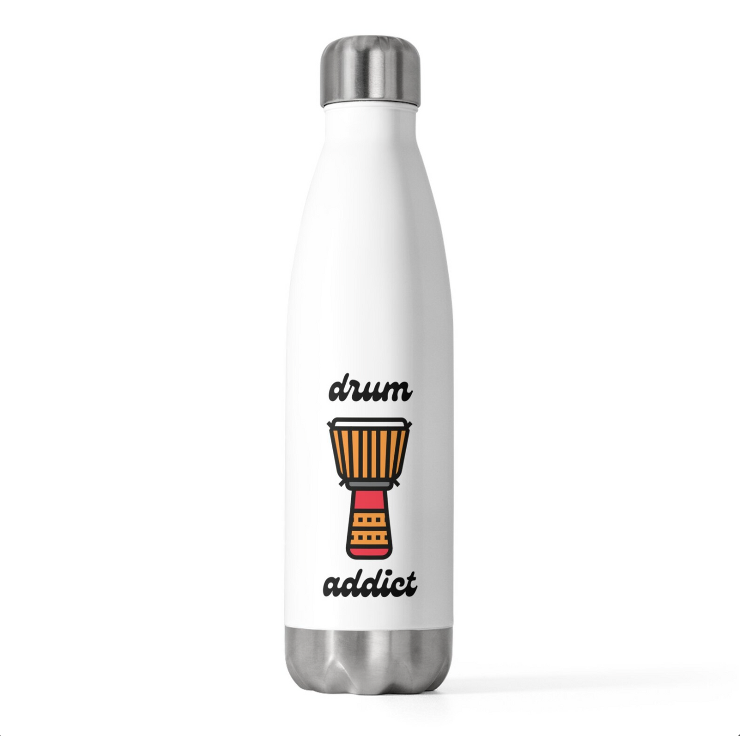 Djembe 20oz Insulated Bottle, djembe water bottle, djembe reusable bottle, drummer water bottle, gift for drummer, djembe gift, drum bottle